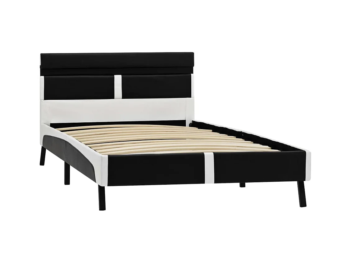 Bedframe met LED zonder matras zwart kunstleer 90x200 cm
