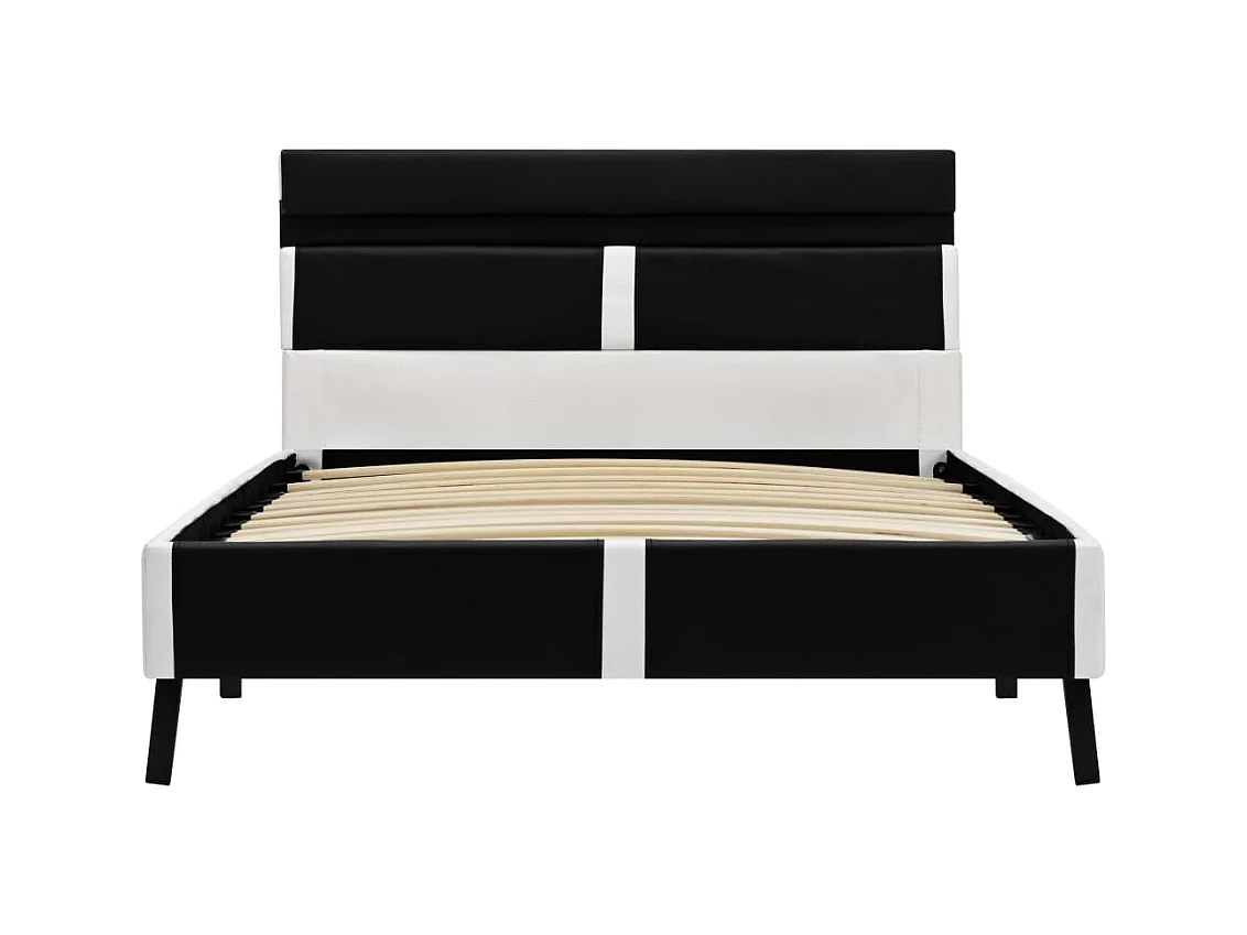 Bedframe met LED zonder matras zwart kunstleer 90x200 cm