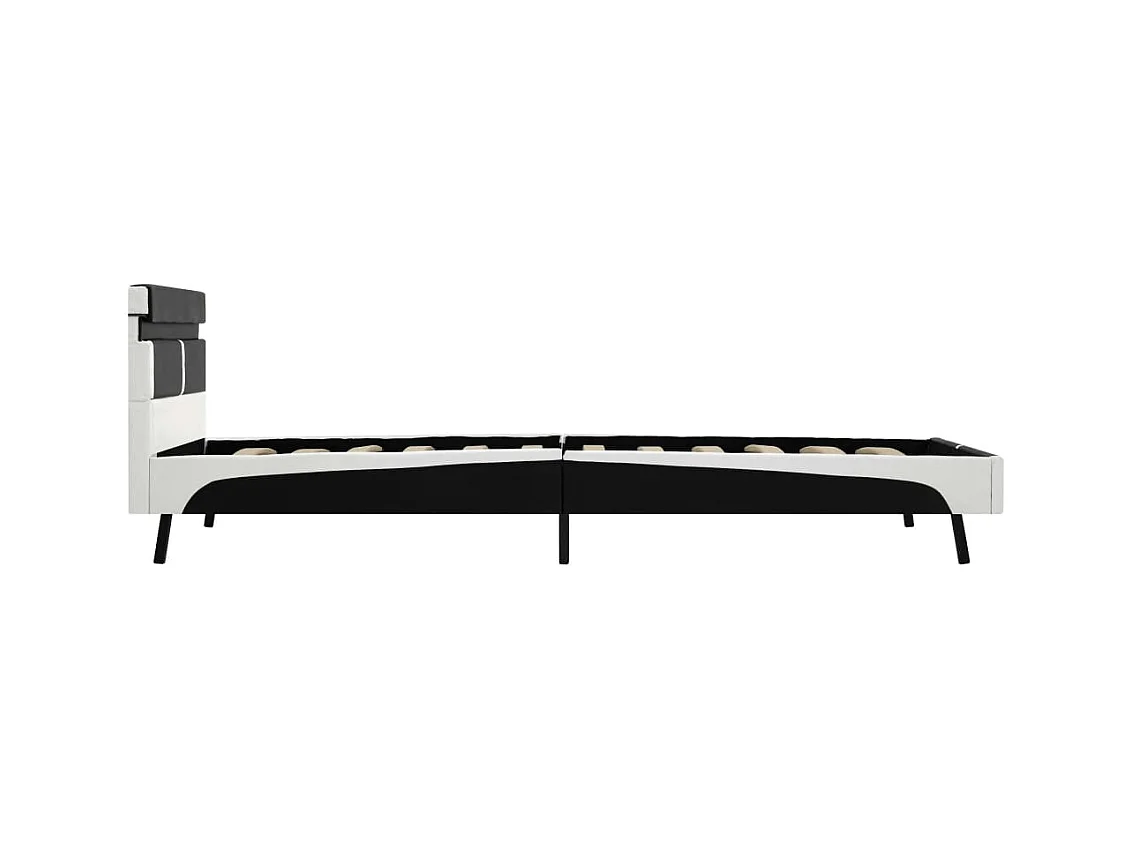 Bedframe met LED zonder matras zwart kunstleer 90x200 cm