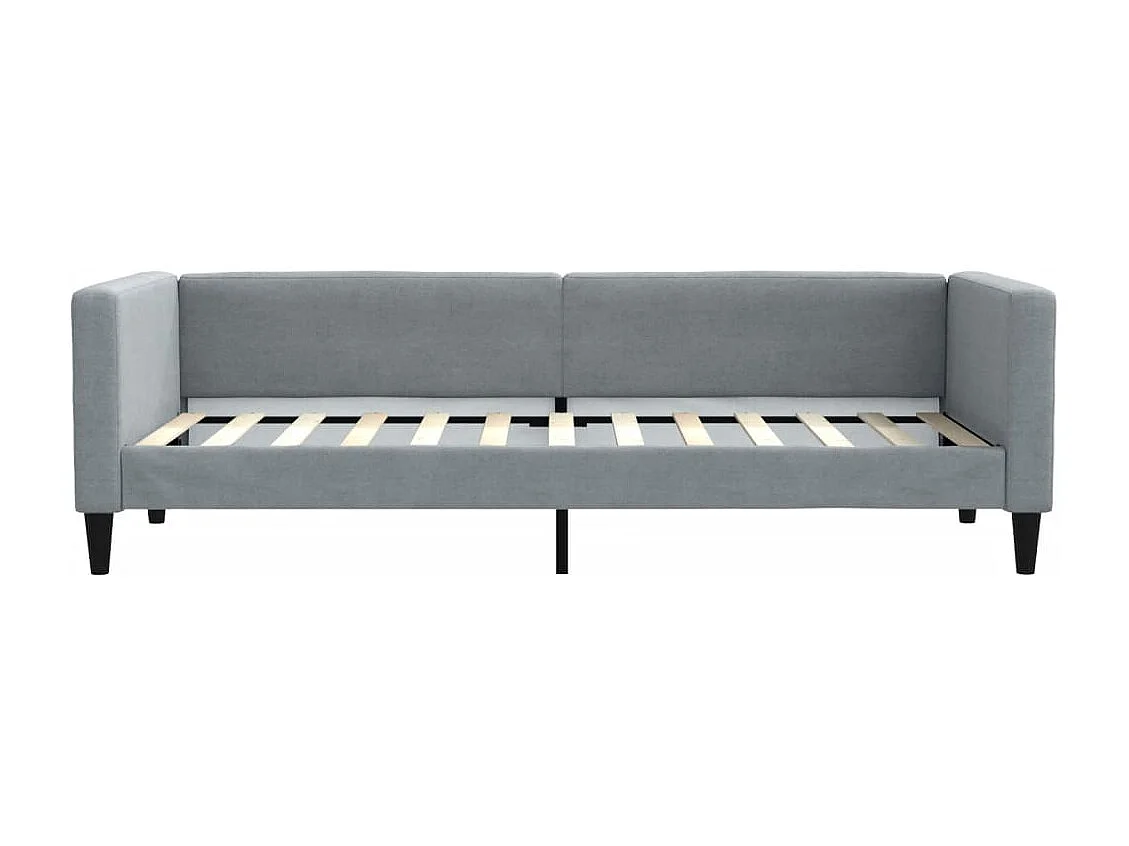 Lit de jour avec matelas gris clair 80x200 cm tissu