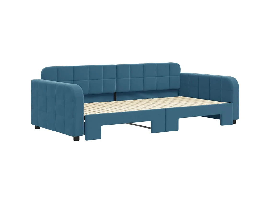 Cama de día con nido sin colchón azul 100x200 cm