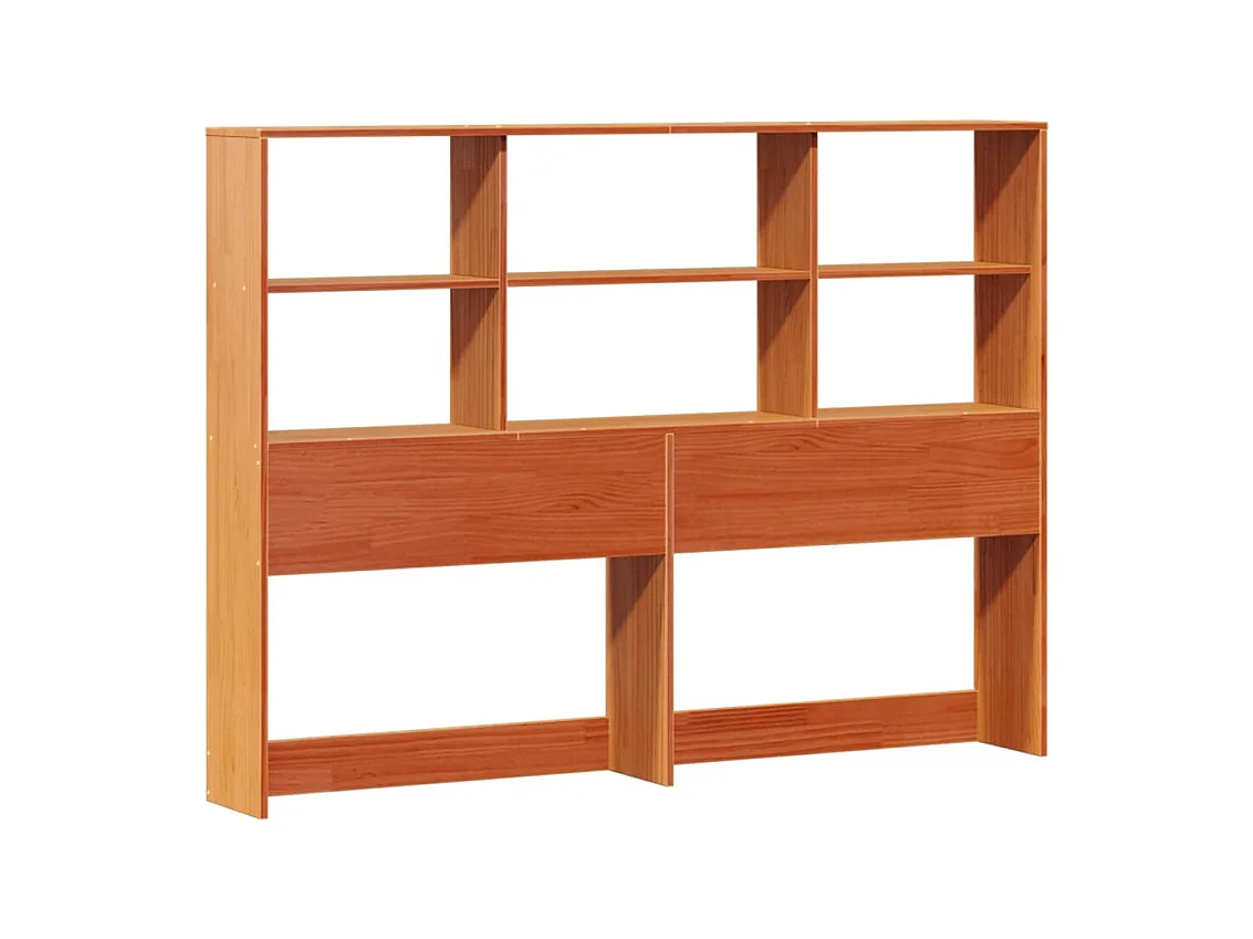 Bibliotheksbett ohne Matratze braun gewachst 140x190 cm Kiefer massiv