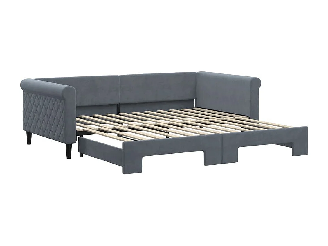 Divano letto con letto estraibile senza materasso grigio scuro 100x200 cm