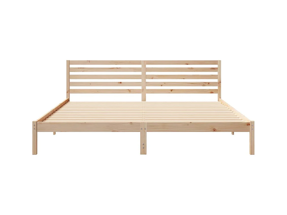 Bruin bedframe 200 x 210 cm massief grenenhout