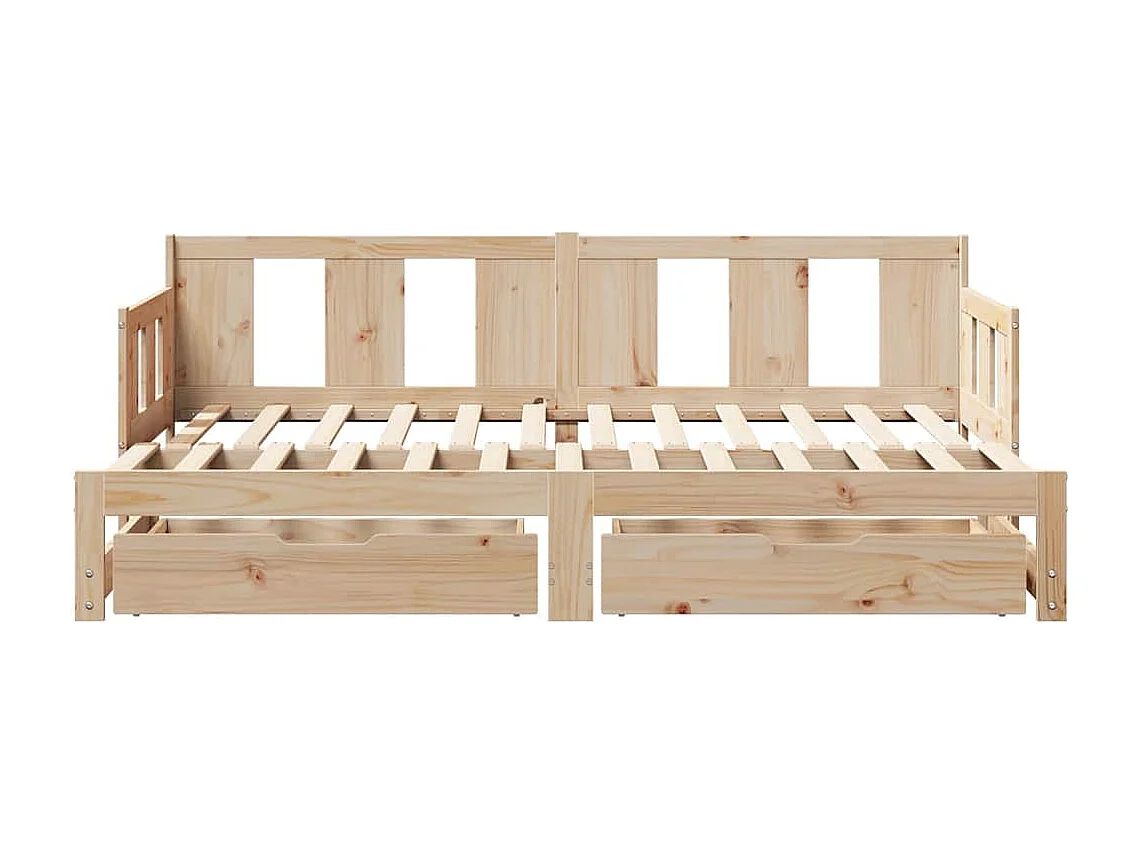 Divano letto con rotelle e cassetti senza materasso 80x200 cm