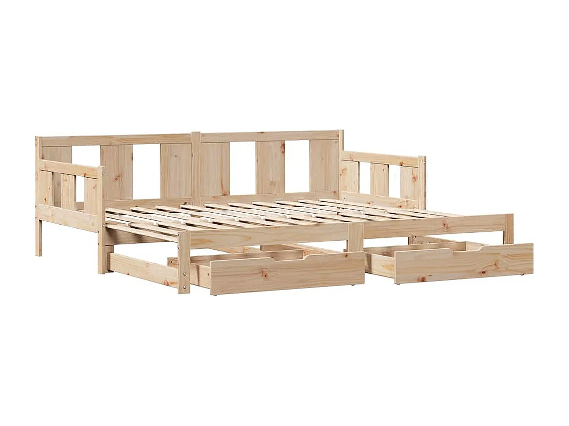 Divano letto con rotelle e cassetti senza materasso 80x200 cm