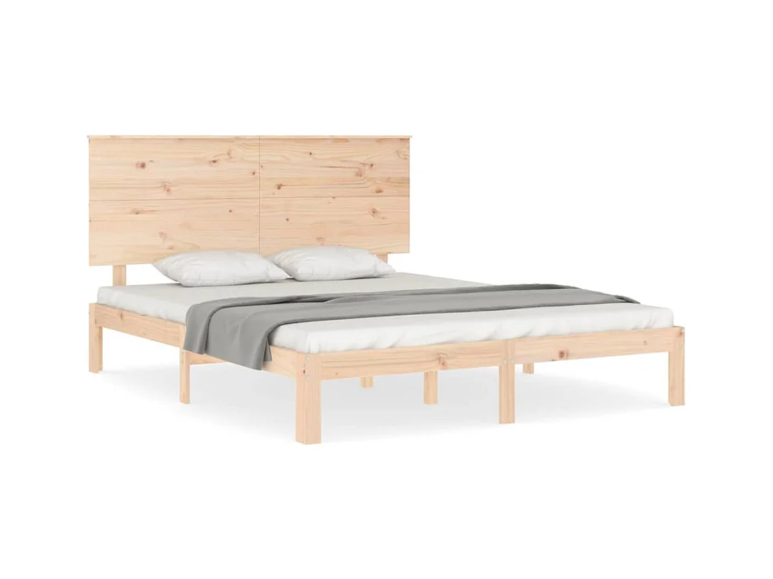 Cadre de lit sans matelas 160x200 cm bois massif de pin
