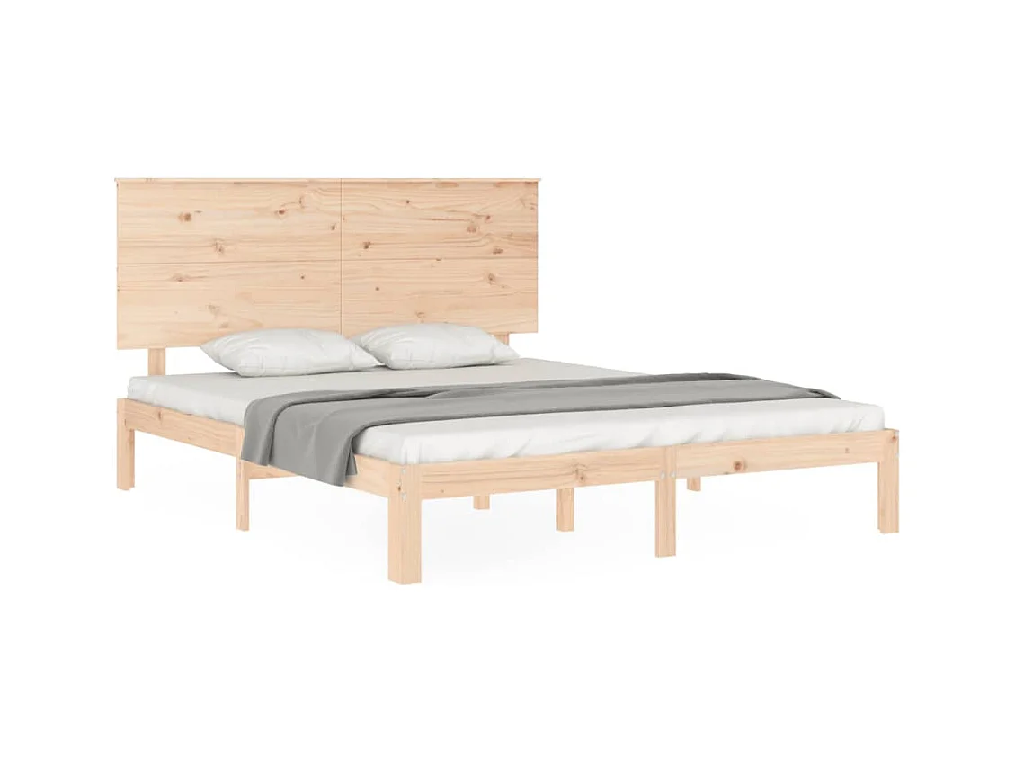 Cadre de lit sans matelas 160x200 cm bois massif de pin