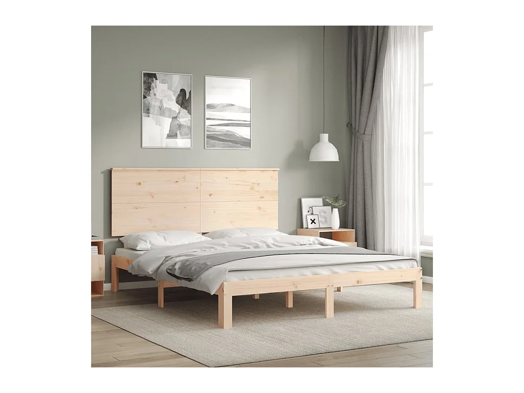 Estructura de cama sin colchón 160x200 cm madera maciza de pino