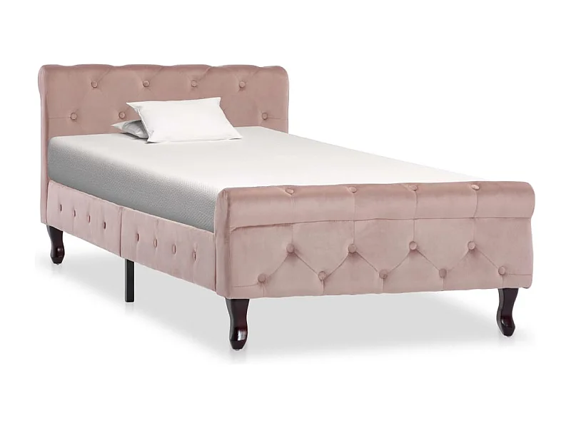 Bedframe zonder matras Roze Fluweel 90x200 cm