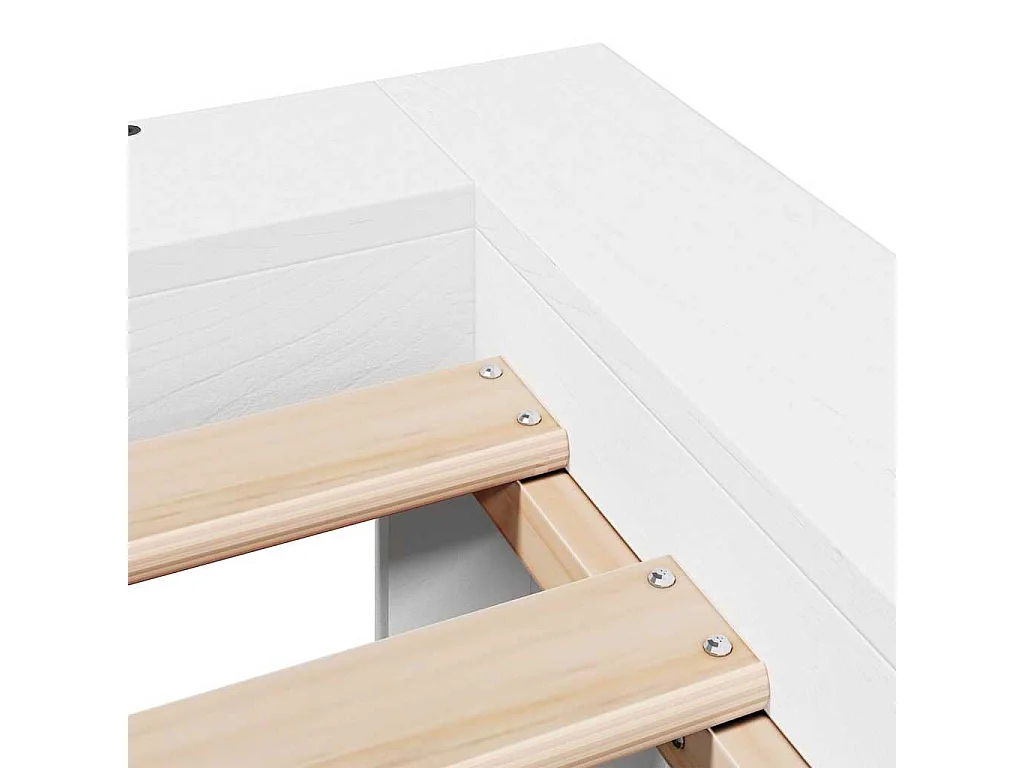 Estructura de cama sin colchón blanca 120x200 cm madera maciza de pino