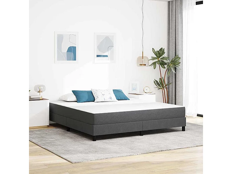 Materasso per letto con materasso grigio 180 x 200 cm in tessuto