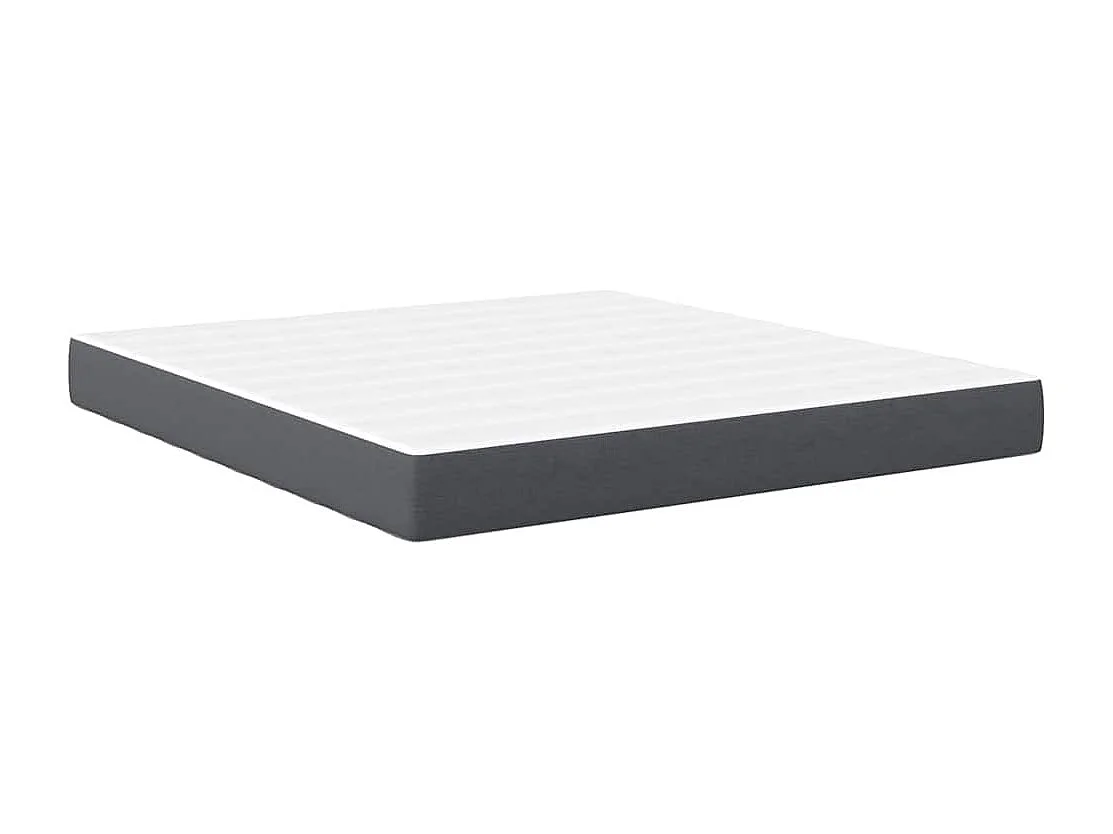 Materasso per letto con materasso grigio 180 x 200 cm in tessuto