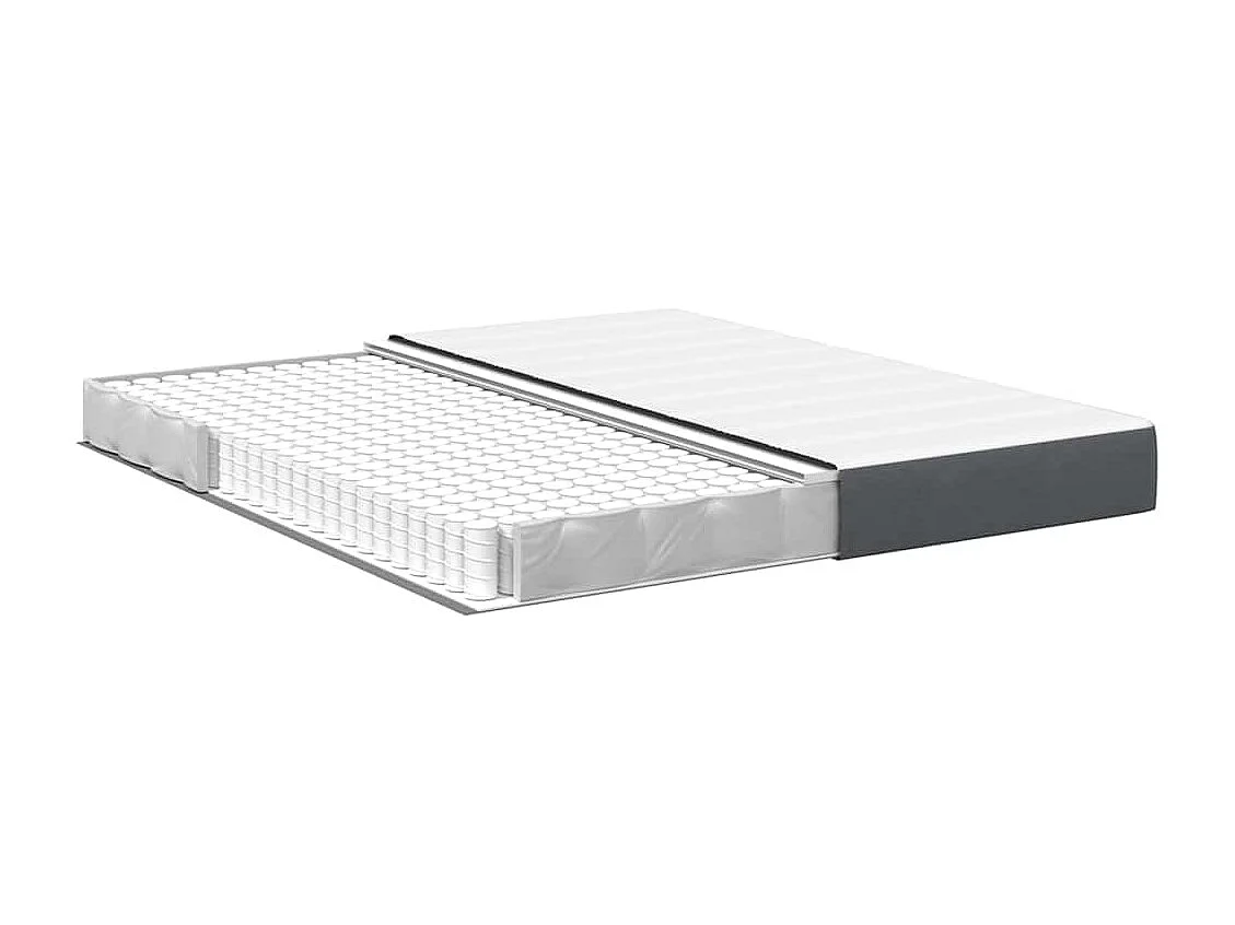 Materasso per letto con materasso grigio 180 x 200 cm in tessuto