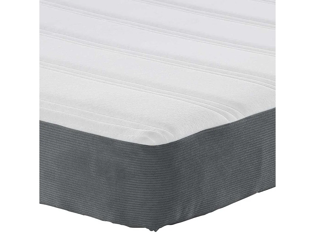 Materasso per letto con materasso grigio 180 x 200 cm in tessuto