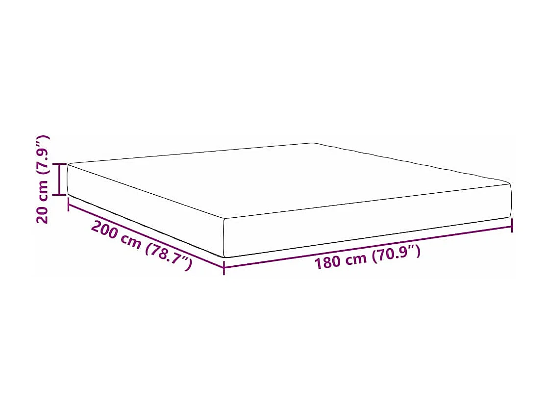 Materasso per letto con materasso grigio 180 x 200 cm in tessuto