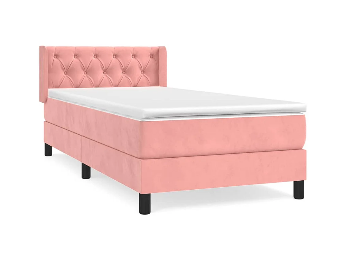 Somier de láminas y colchón Rosa 80x200 cm Terciopelo