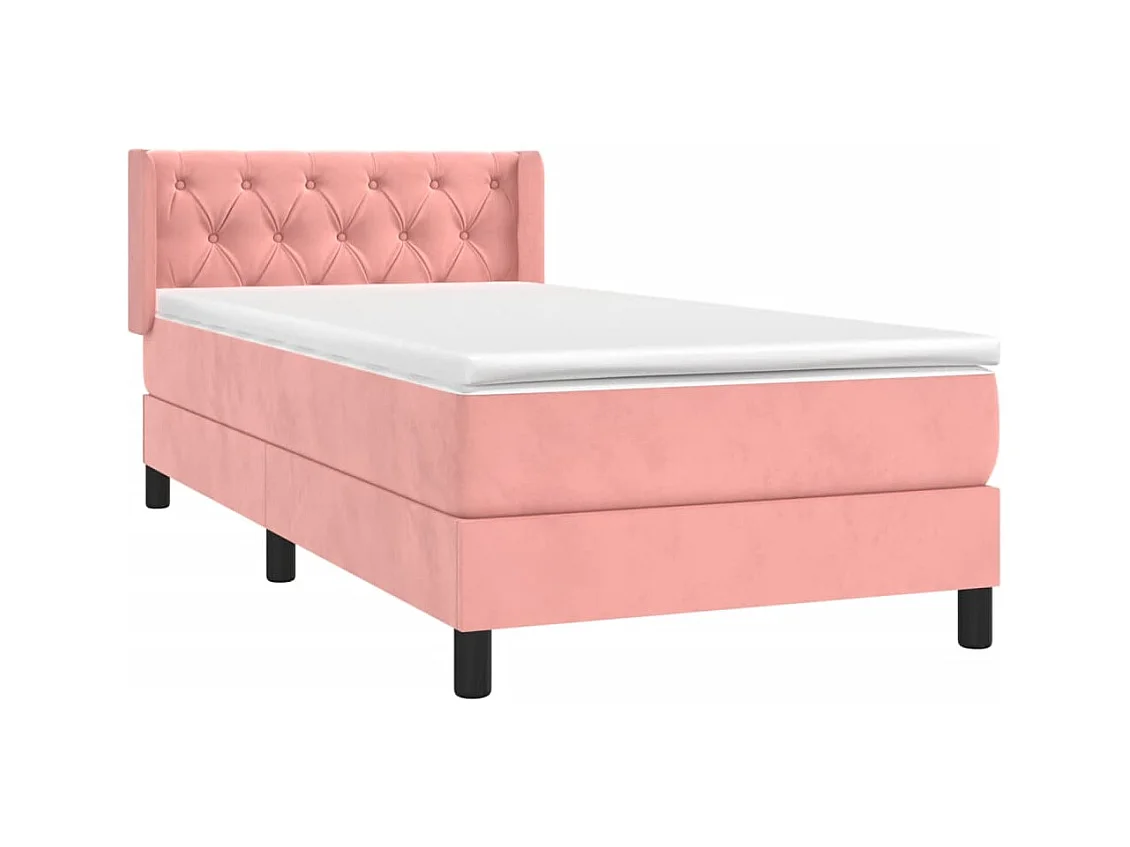 Somier de láminas y colchón Rosa 80x200 cm Terciopelo