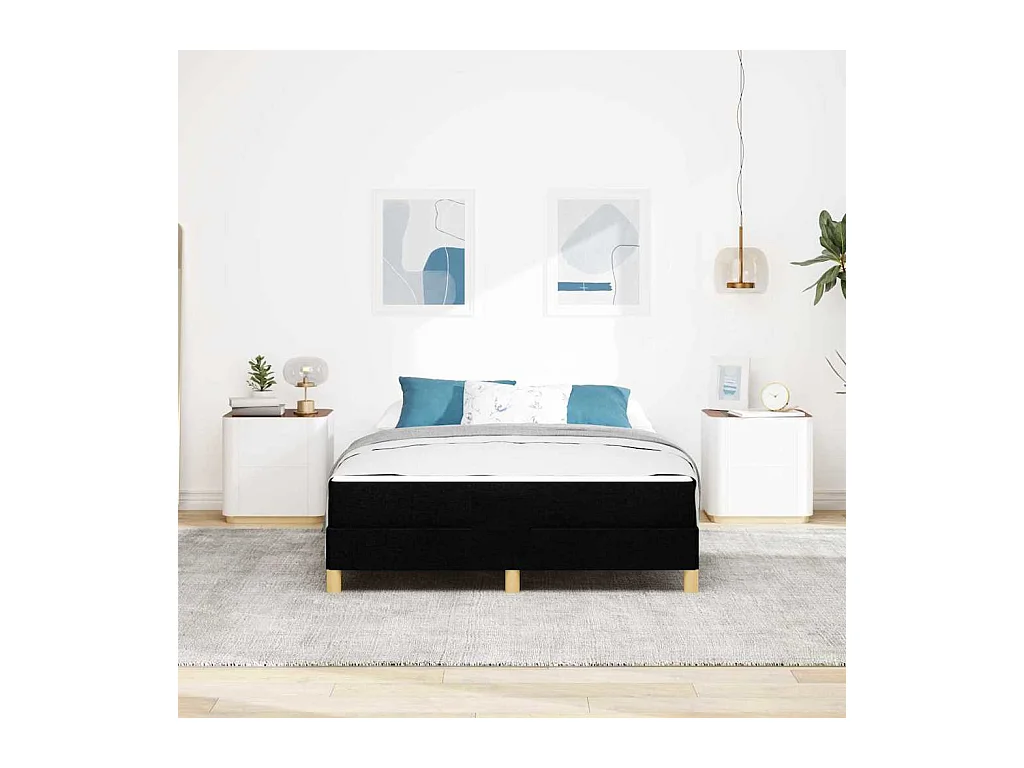 Letto a molle nero e marrone 140 x 200 cm