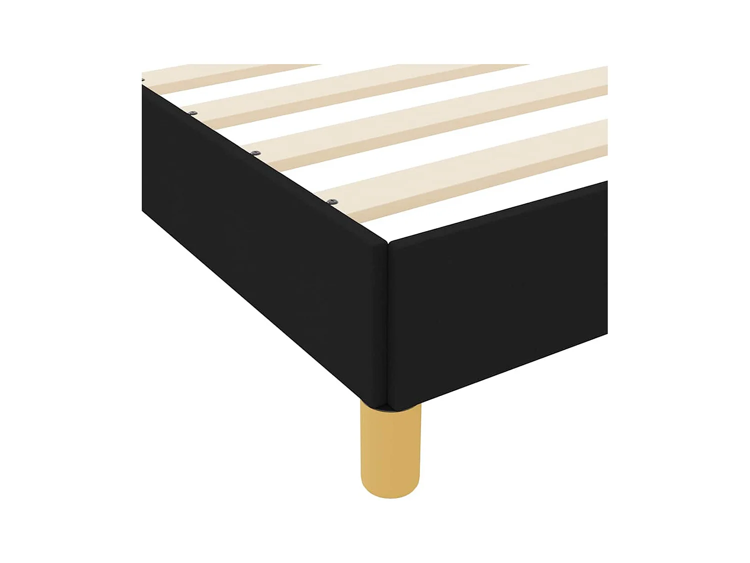 Cama con somier negro y marrón de 140 x 200 cm