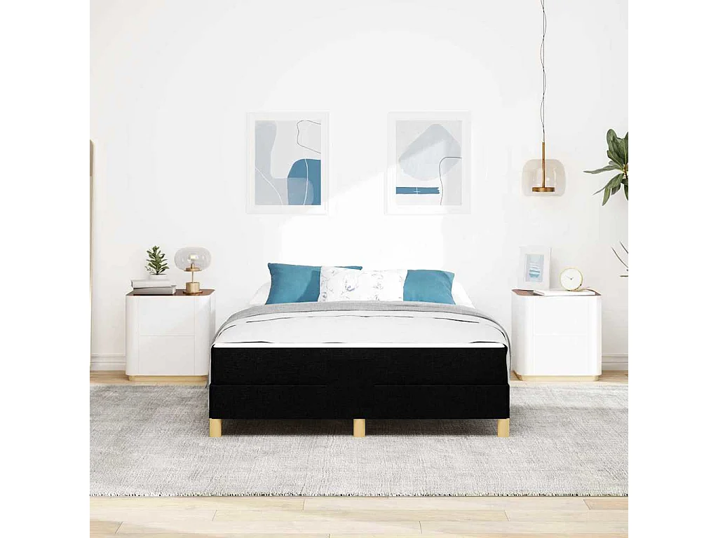 Letto a molle nero e marrone 140 x 200 cm