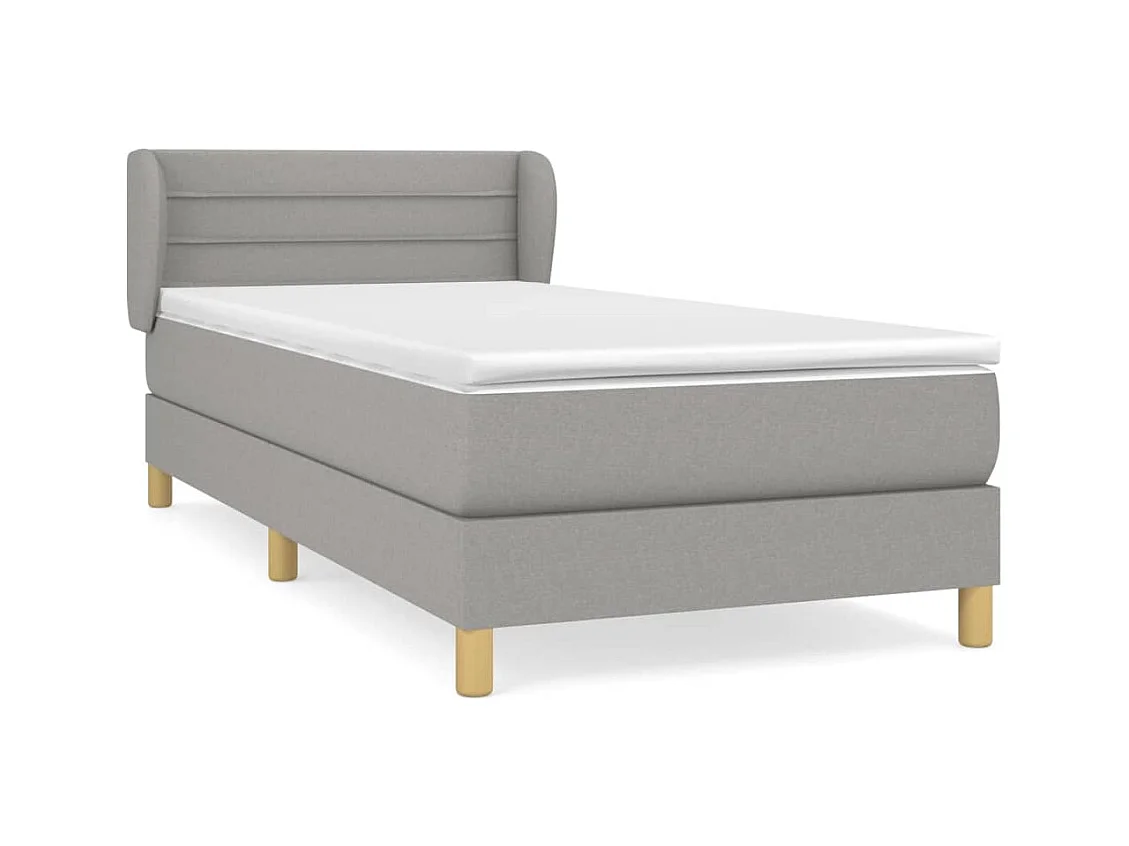 Rete a doghe con materasso Tessuto Grigio chiaro 80x200 cm