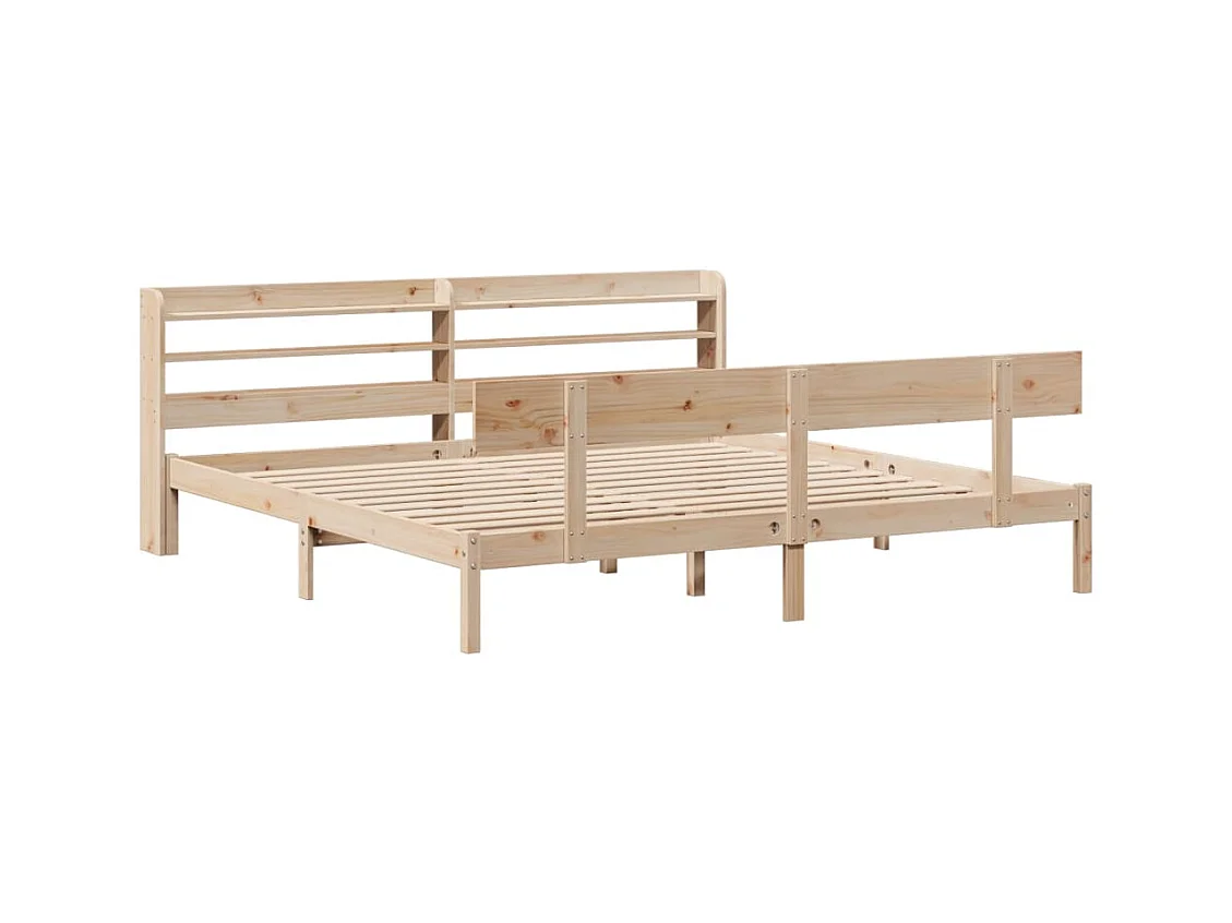 Struttura letto senza materasso 200x200 cm in legno massello di pino