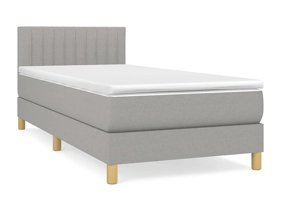 Rete a doghe con materasso Tessuto grigio chiaro 100x200cm