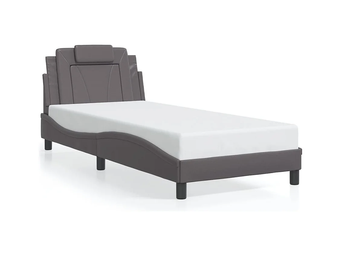 Struttura letto con LED senza materasso grigio 90x200 cm