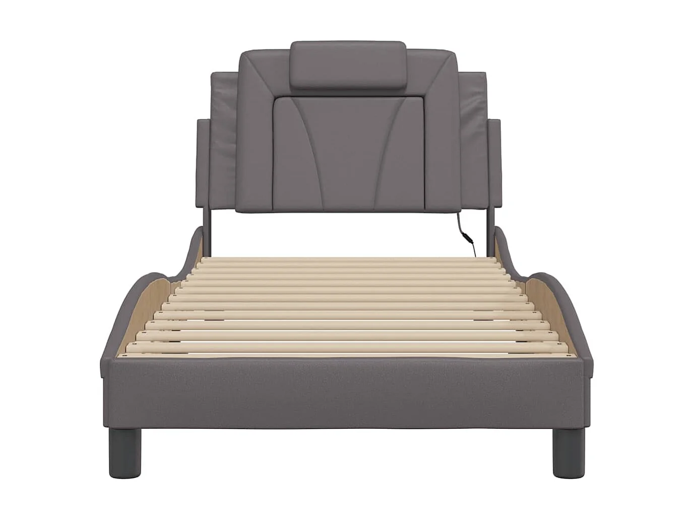 Struttura letto con LED senza materasso grigio 90x200 cm