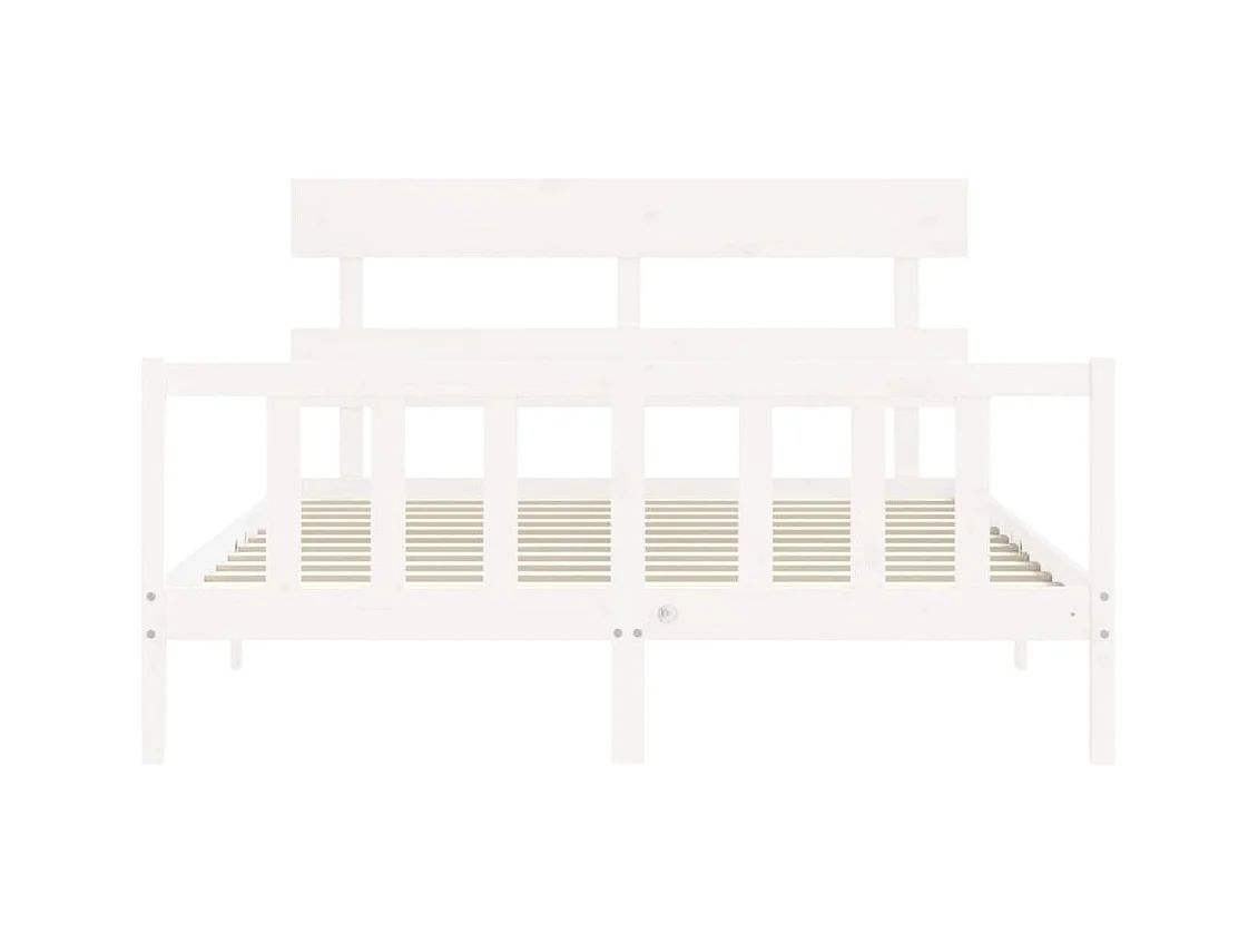 Bettgestell ohne Matratze weiß 160x200 cm Kiefer Massivholz