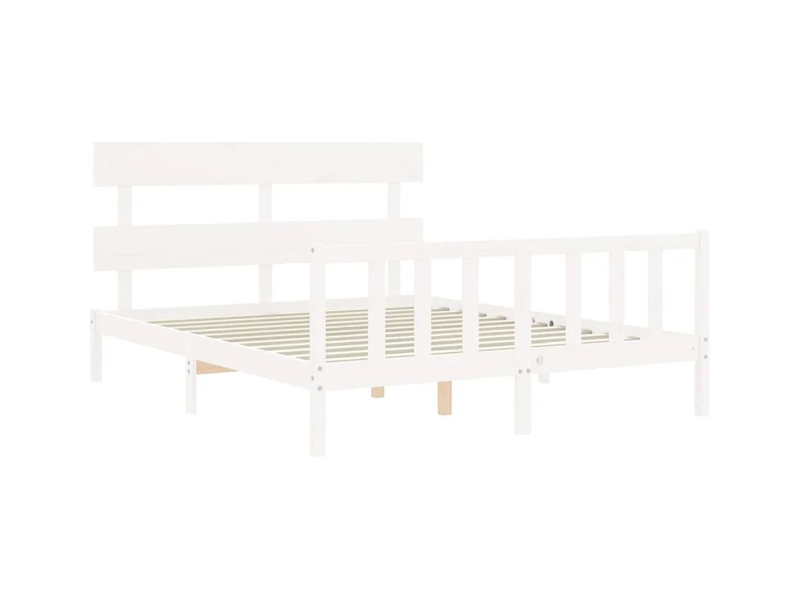 Bettgestell ohne Matratze weiß 160x200 cm Kiefer Massivholz