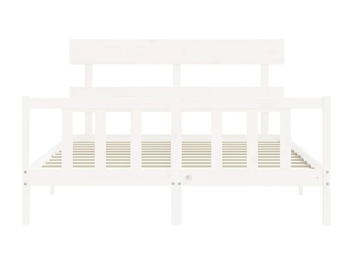 Cadre de lit sans matelas blanc 160x200 cm bois de pin massif