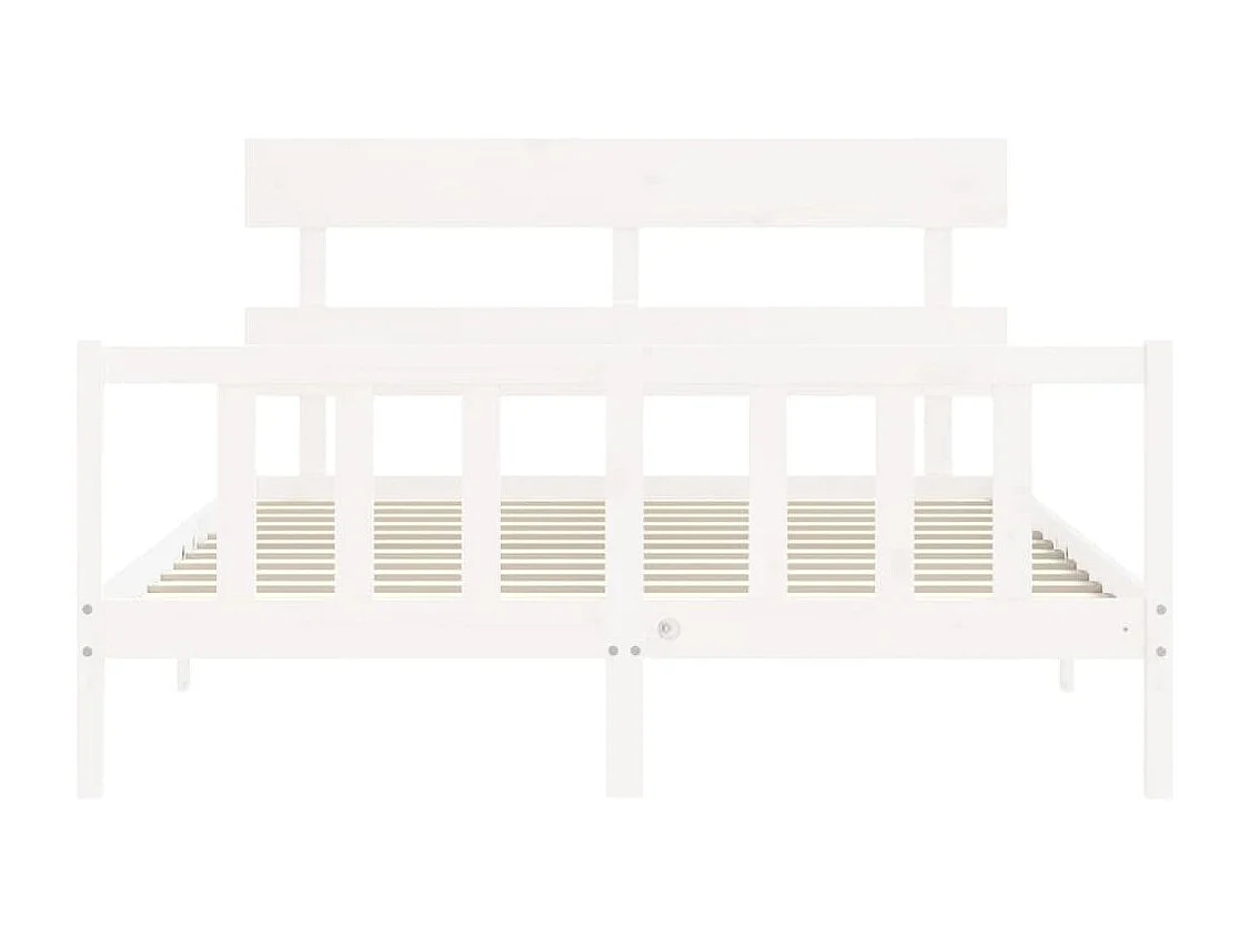 Cadre de lit sans matelas blanc 160x200 cm bois de pin massif