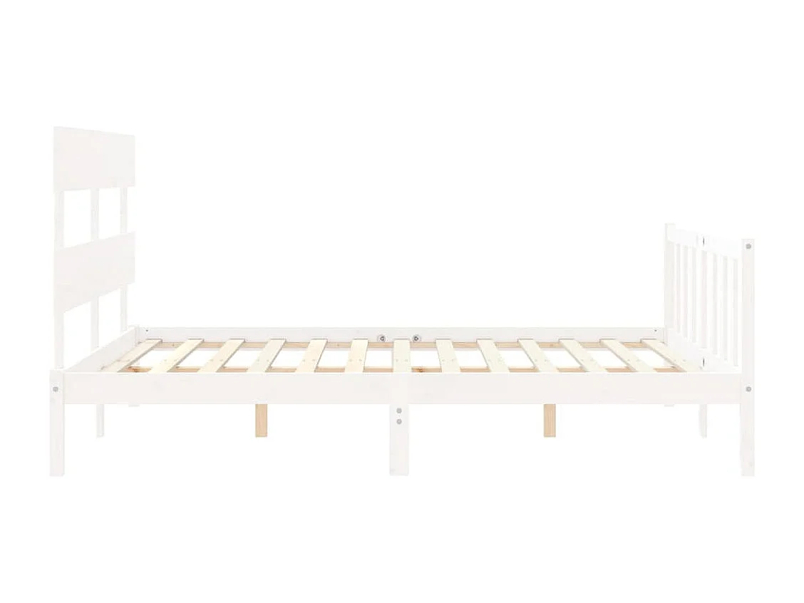 Cadre de lit sans matelas blanc 160x200 cm bois de pin massif