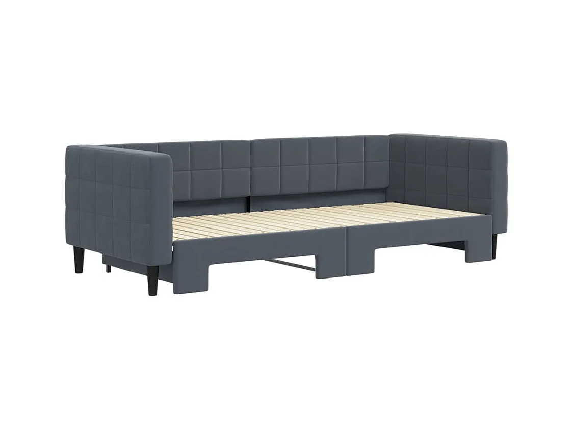 Divano letto con letto estraibile senza materasso grigio scuro 90x200 cm