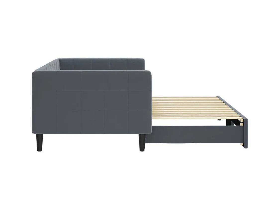 Divano letto con letto estraibile senza materasso grigio scuro 90x200 cm