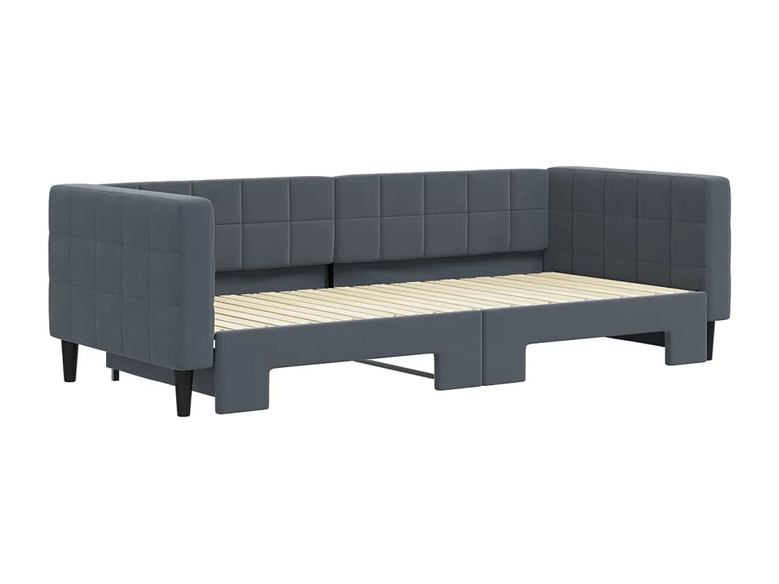 Divano letto con letto estraibile senza materasso grigio scuro 90x200 cm