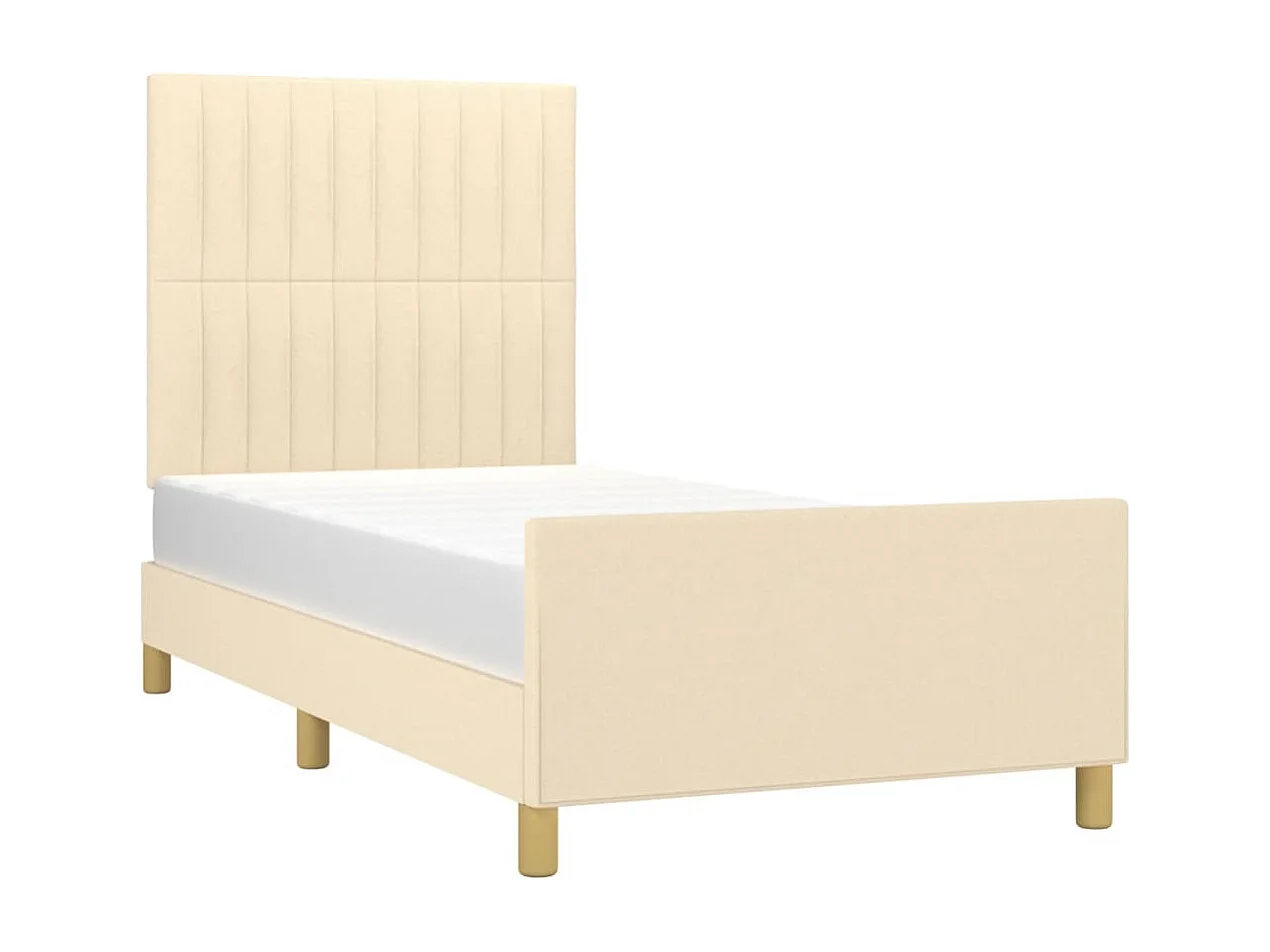 Bettgestell ohne Matratze creme 80x200 cm Stoff