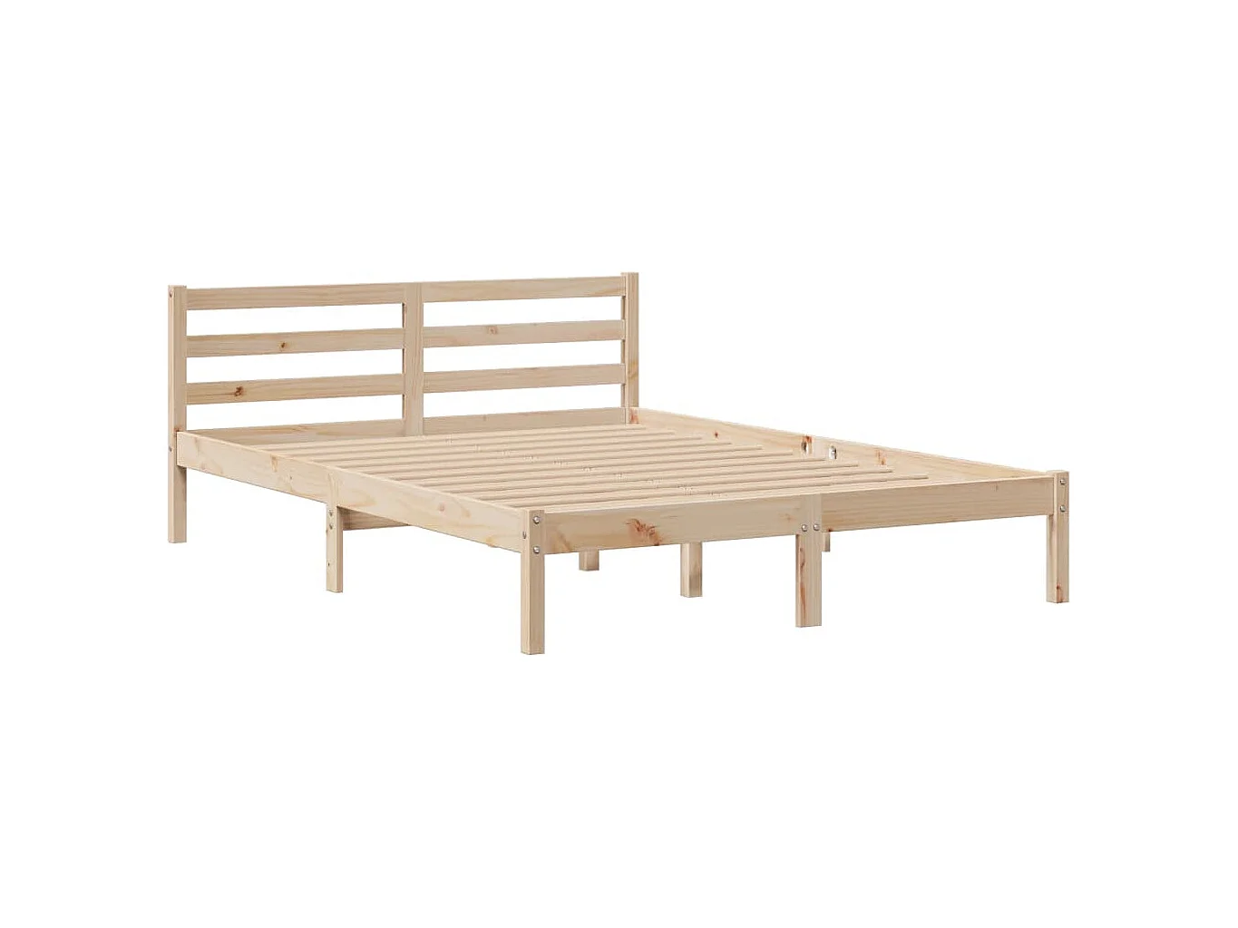 Lit bibliothèque sans matelas 140x200 cm bois massif de pin