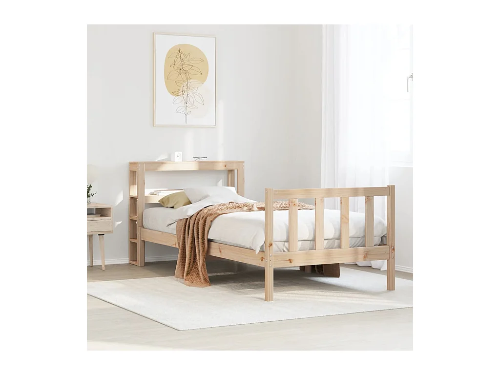 Cadre de lit sans matelas 90x190 cm bois de pin massif
