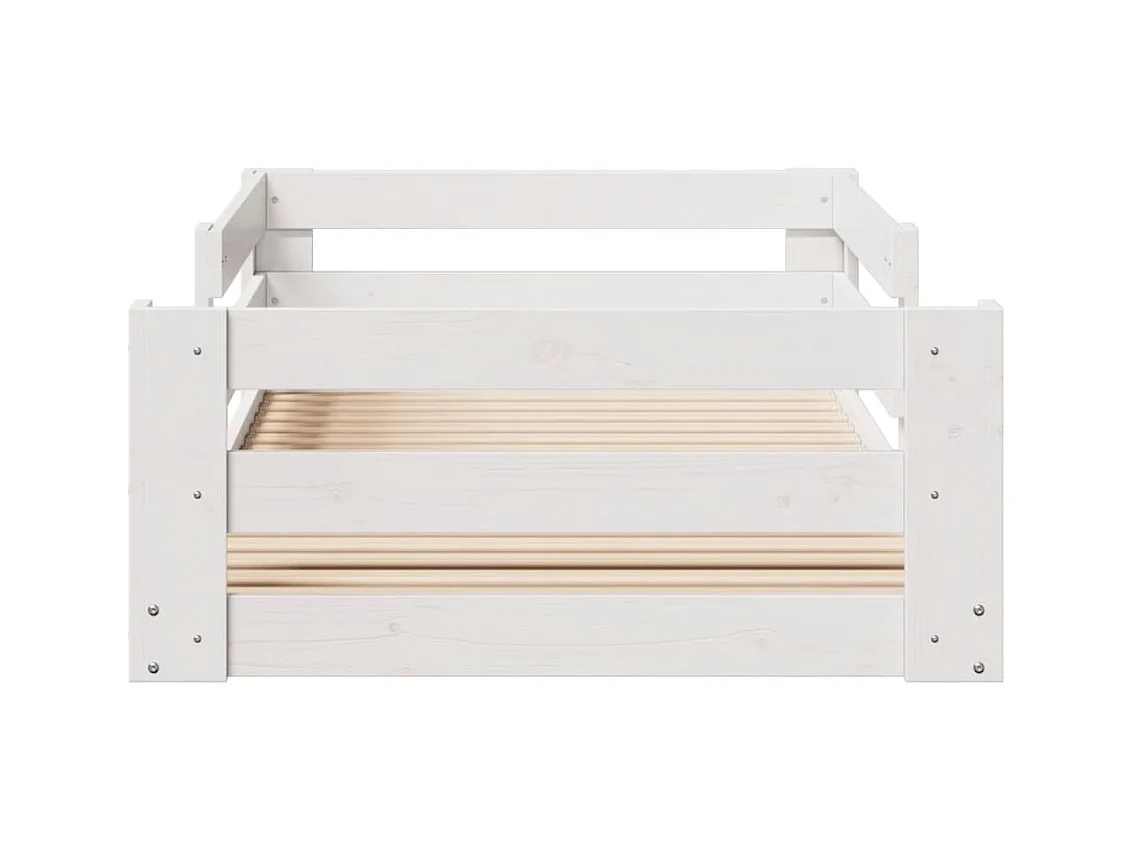 Bedframe zonder matras wit 75x190 cm massief grenenhout