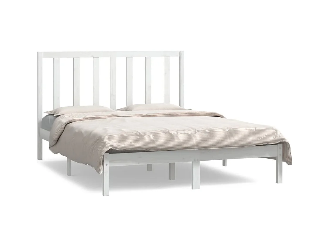 Bedframe zonder matras wit 140x190 cm massief grenenhout