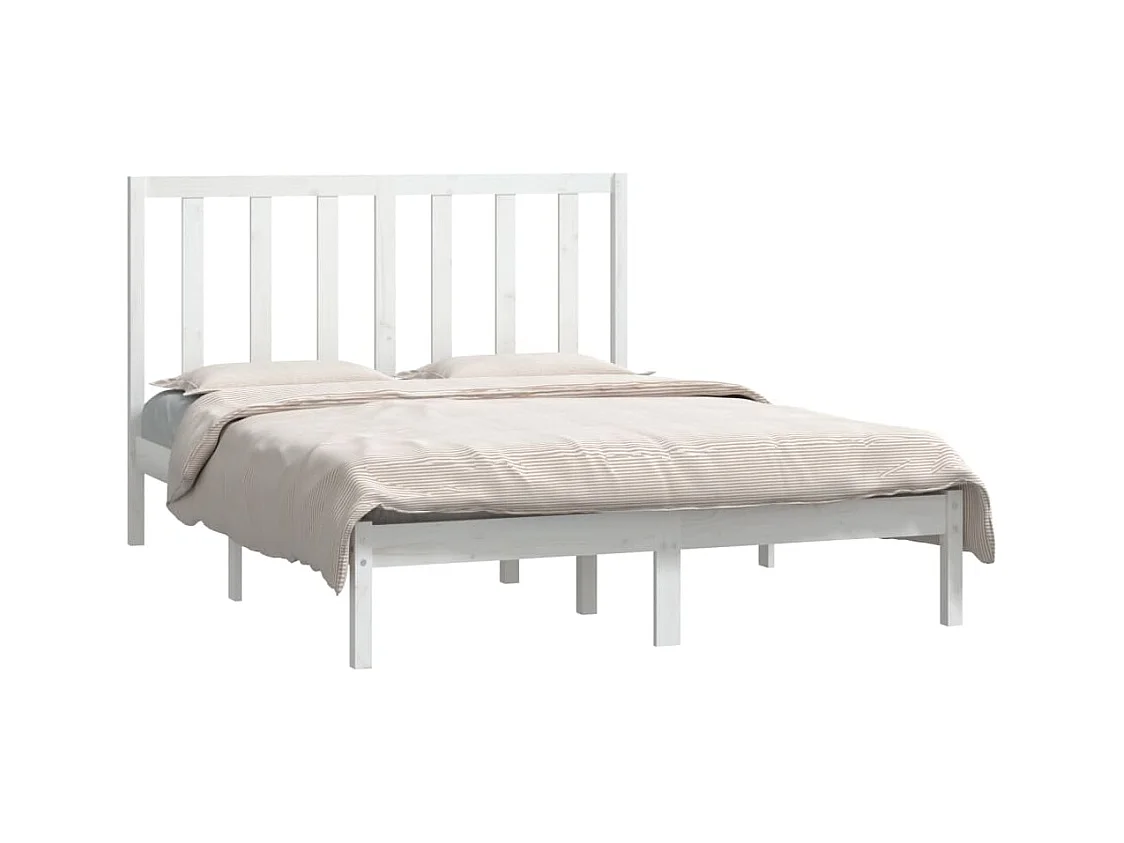 Bedframe zonder matras wit 140x190 cm massief grenenhout