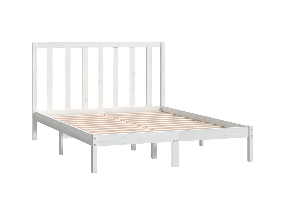 Bedframe zonder matras wit 140x190 cm massief grenenhout