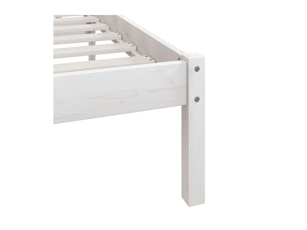 Cadre de lit sans matelas blanc bois de pin massif