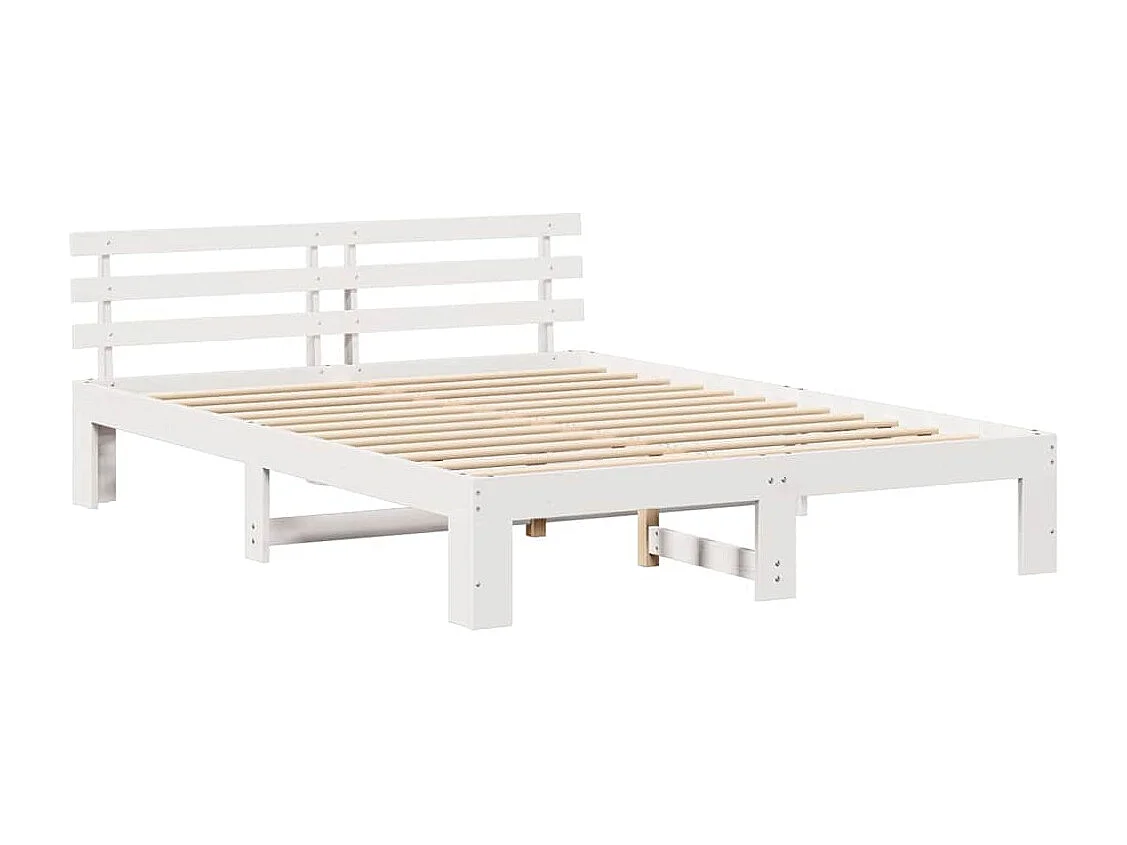 Estructura de cama blanca 140 x 200 cm Madera maciza de pino
