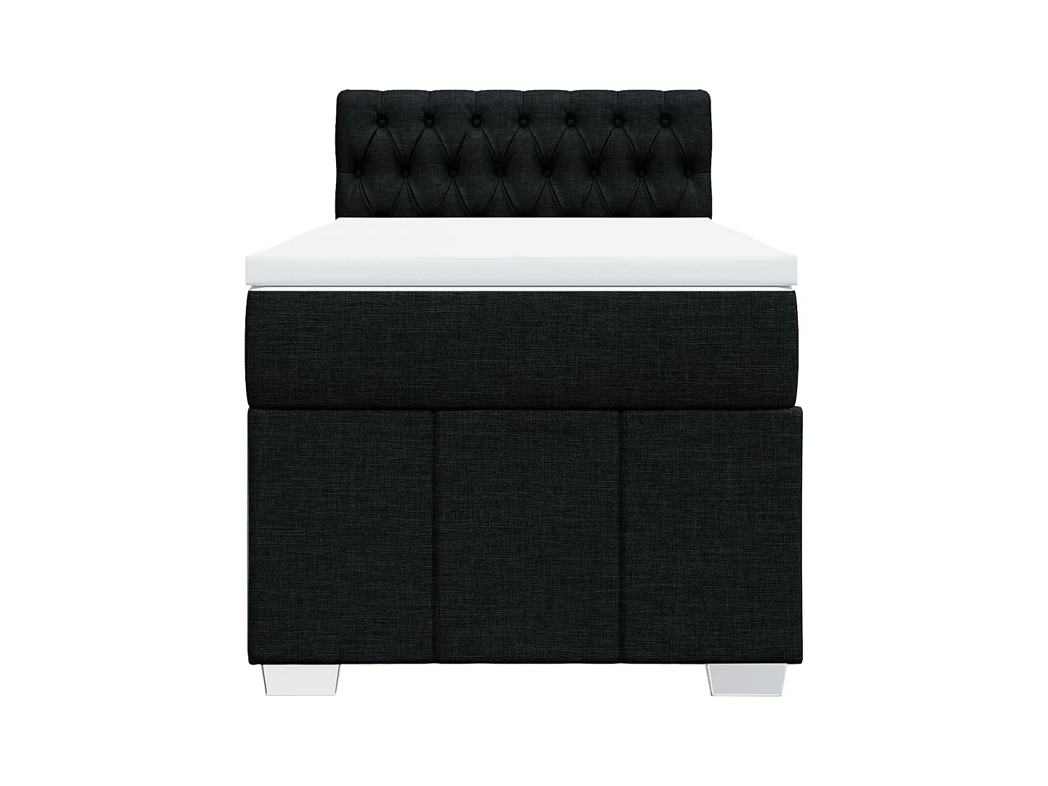 Sommier à lattes de lit avec matelas Noir 90x190 cm Tissu