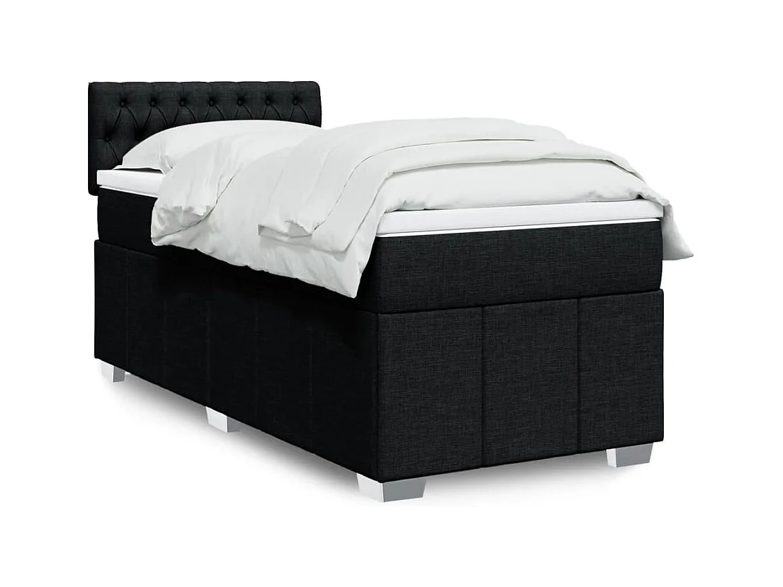 Lattenbodem met matras Zwart 90x190 cm Stof