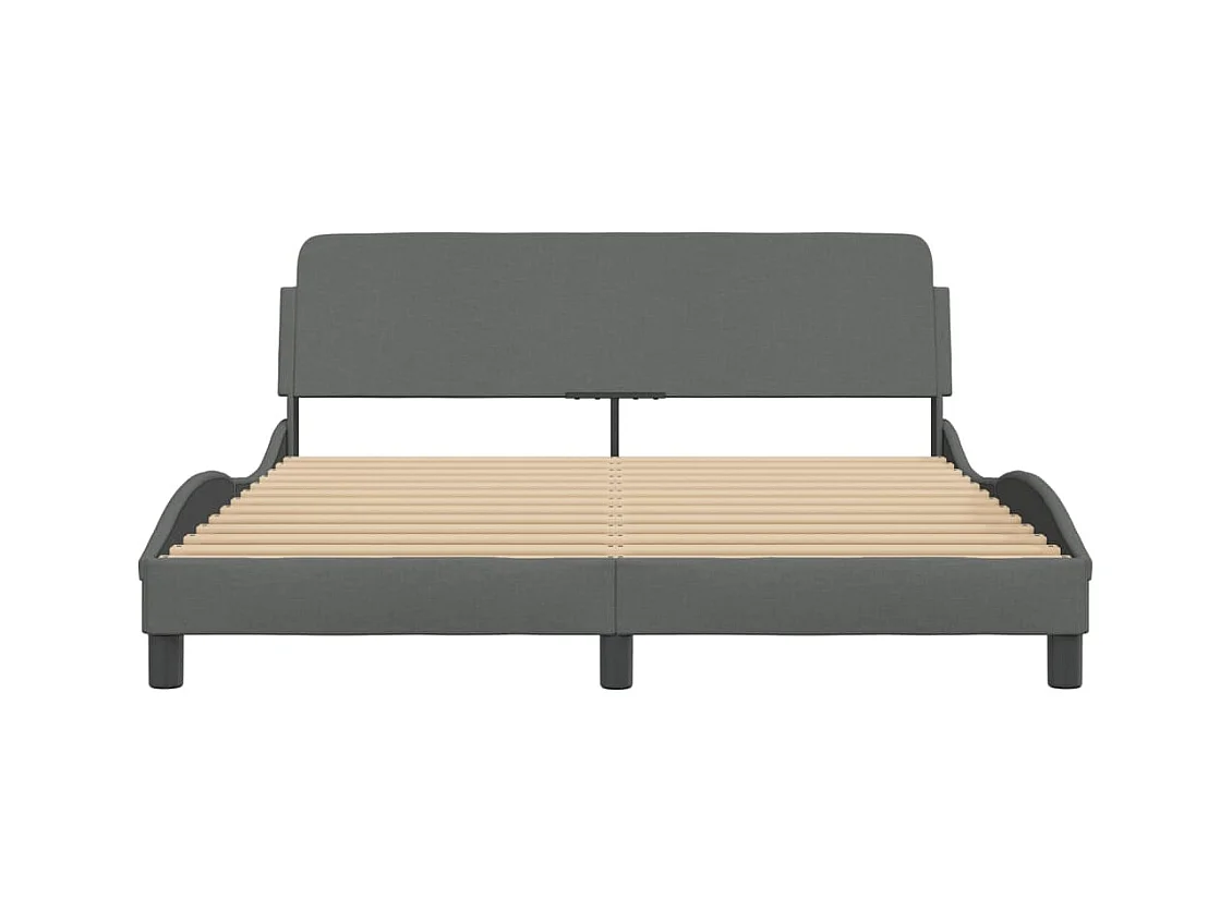 Bettgestell ohne Matratze dunkelgrau 160x200 cm Stoff